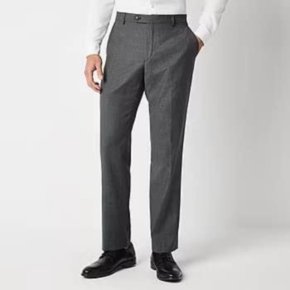 Micheal Strahan Grey Modern Fit Men’s Suit Pants - Picture 1 of 4